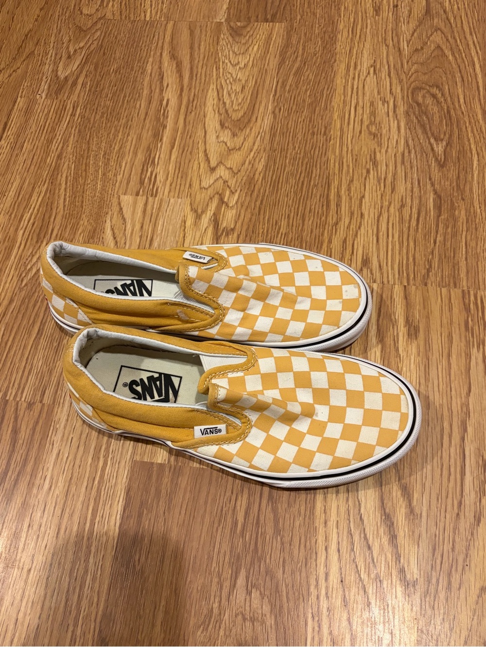 Vans Mustard Yellow Checkerboard Classic Slip-On Shoes - Picture 10 of 10